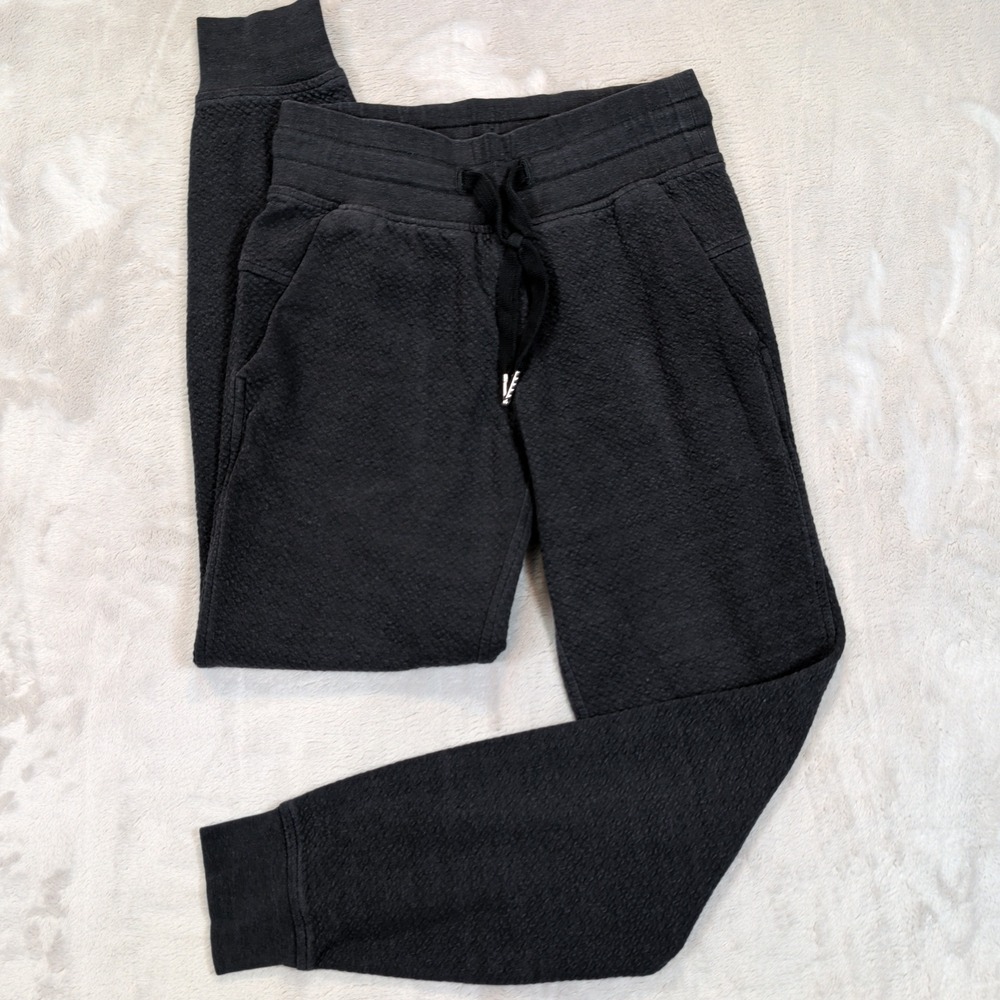 Lululemon At Ease Jogger Mens S Black Textured Knit Athletic Gym Sweatpants